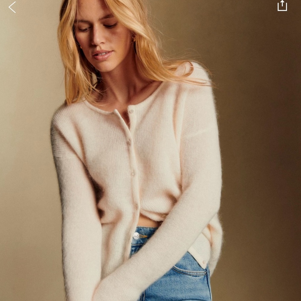 Sezane Gaspard Cardigan Ecru